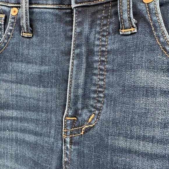 Madewell 10" High Rise Skinny Boho Classic Blue Stretch 26 Tall Denim Jeans - Picture 3 of 8